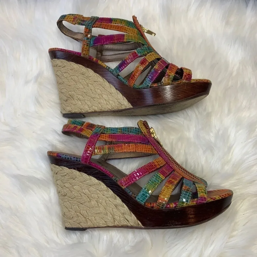 Vaneli‎ Strappy Rainbow Reptile Sandals Size 7.5
